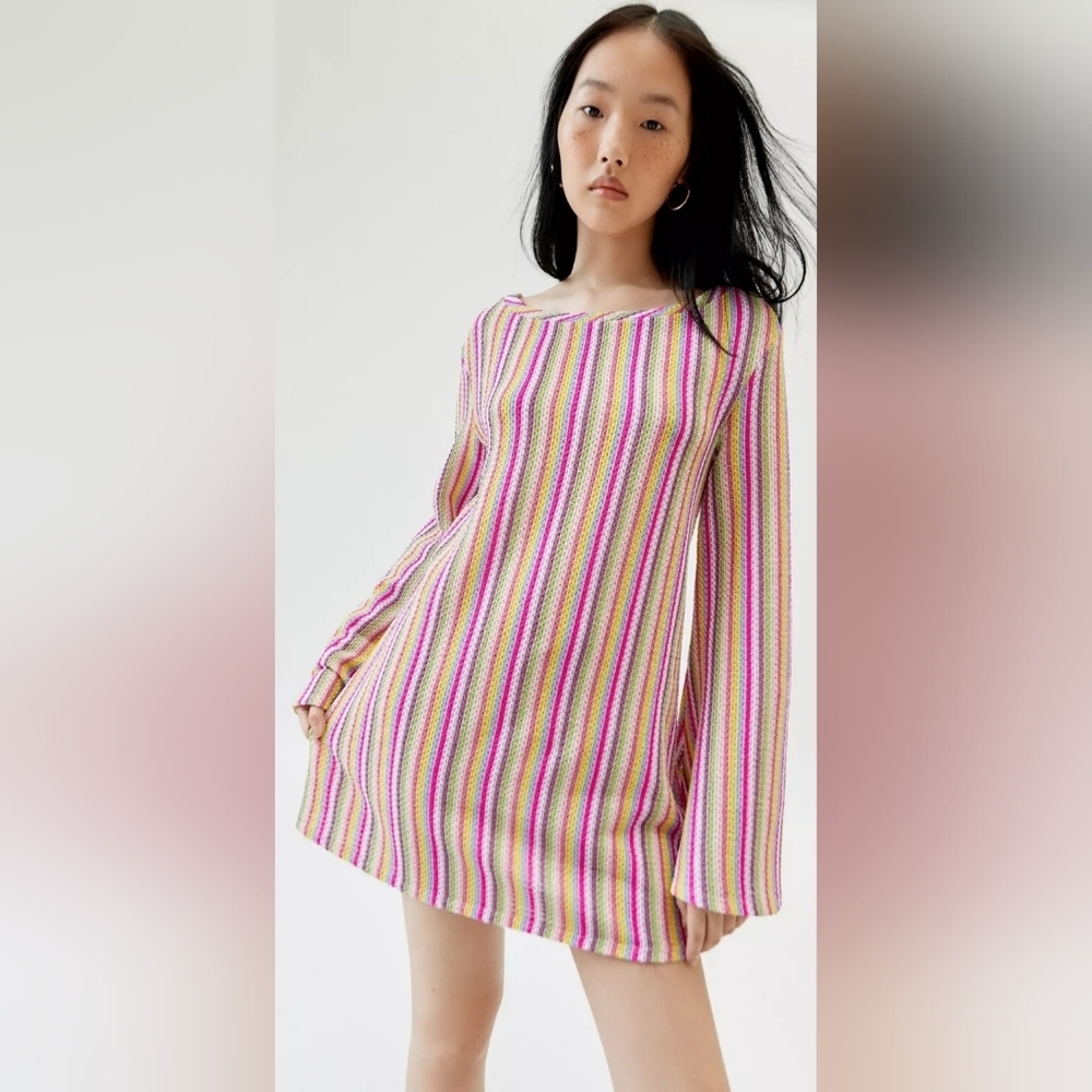 Urban Renewal Remnants Rainbow Knit Mini Dress, BNWT, Size XS